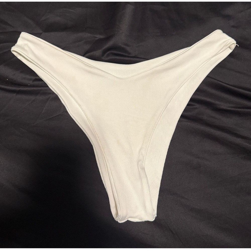 White High-Cut Bikini Bottom